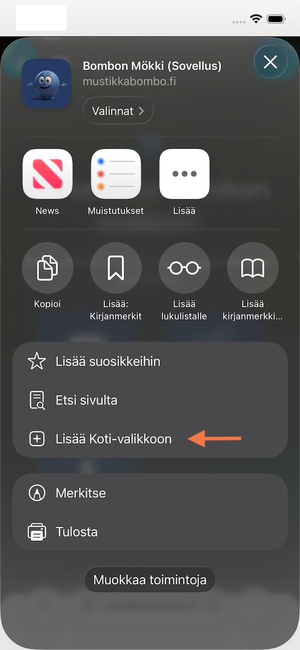 iPhone Add to Home Screen