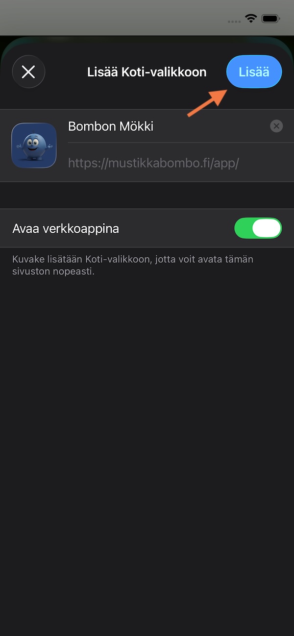 iPhone Add button
