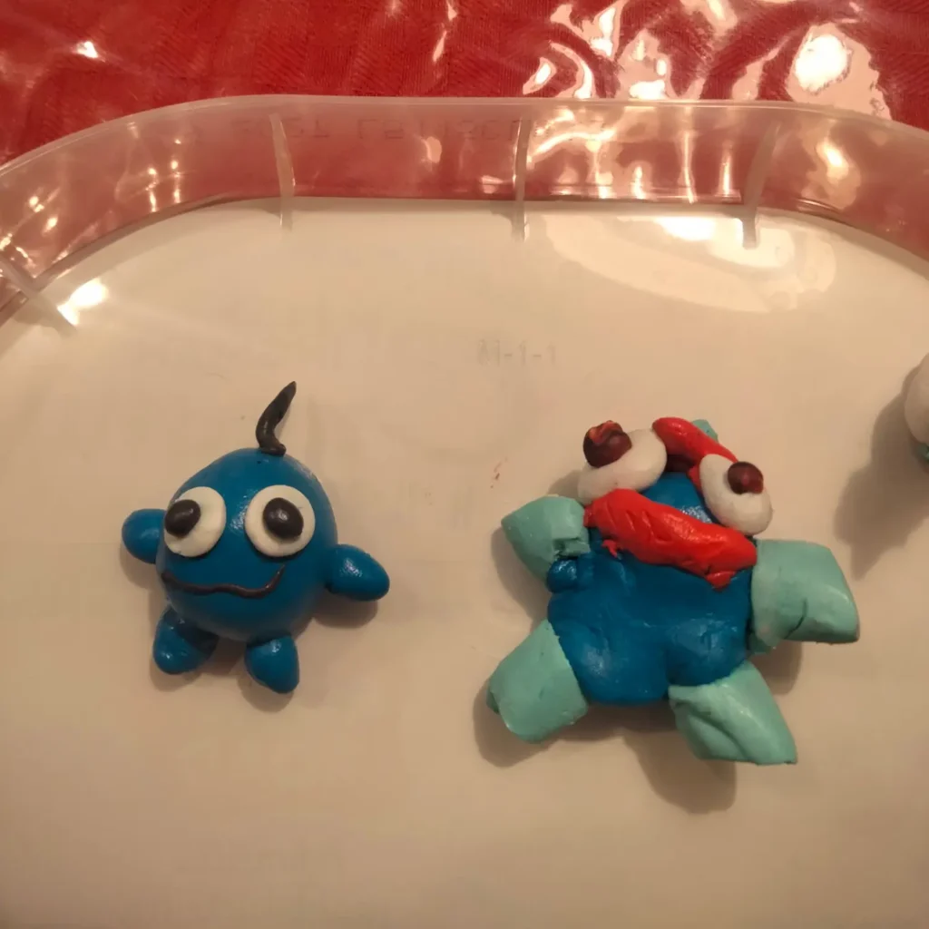 Bombos made from modelling clay